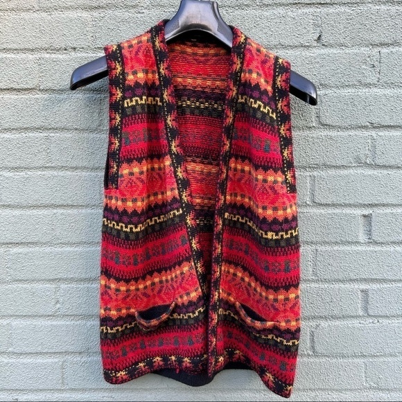 Peruvian Connection Alpaca Sweater Vest - Multi-color Size S - Picture 1 of 4